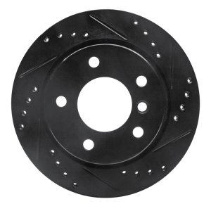 BMW 320I Brake Rotor (1) - Rear Right - R1 Concepts - Drilled & Slotted - Black - `96-`05